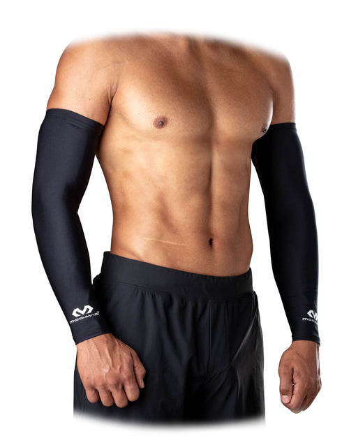 Load image into Gallery viewer, Sport Polyester Compression Arm Sleeves, 2 Pack, Black Adult Unisex Large/X-Large, Unisex
