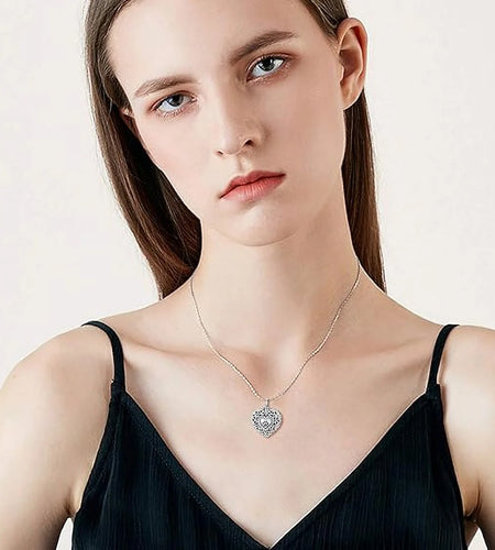 925 Sterling Silver Heart Urn Necklaces Engraved Pawprint Forever in My Heart Cremation Keepsake Necklace for Ashes Pet Ashes Jewelry Gift for Women