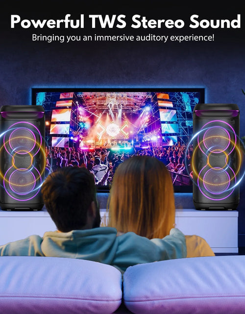 Load image into Gallery viewer, Large Party Speaker, Bluetooth Speaker with Dazzling Rgb Light, Two 6.5'' Subwoofer, T20
