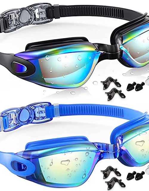 Load image into Gallery viewer, Swim Goggles, 2 Pack Anti-Fog No Leaking Anti-Uv Silicone Swimming Goggles for Teen Youth Adult Women Men
