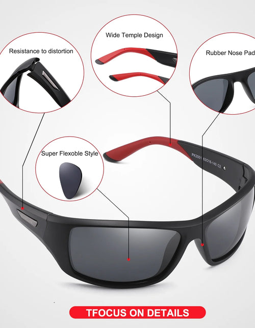 Load image into Gallery viewer, Polarized Sports Sunglasses for Men Women Driving Sunglasses Cycling Running Fishing Golf Goggles Unbreakable Frame
