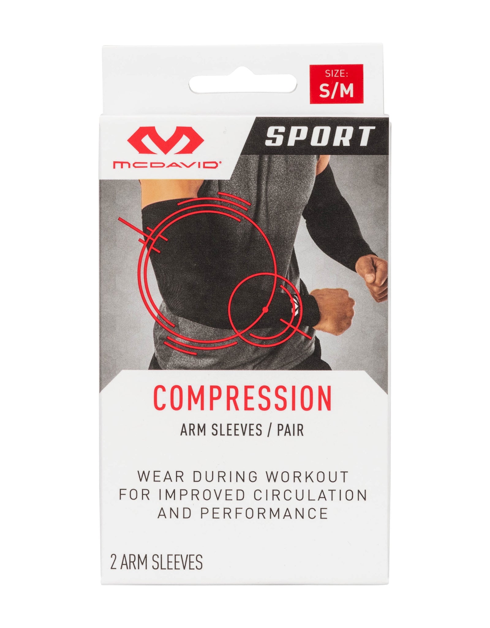 Sport Polyester Compression Arm Sleeves, 2 Pack, Black Adult Unisex Large/X-Large, Unisex