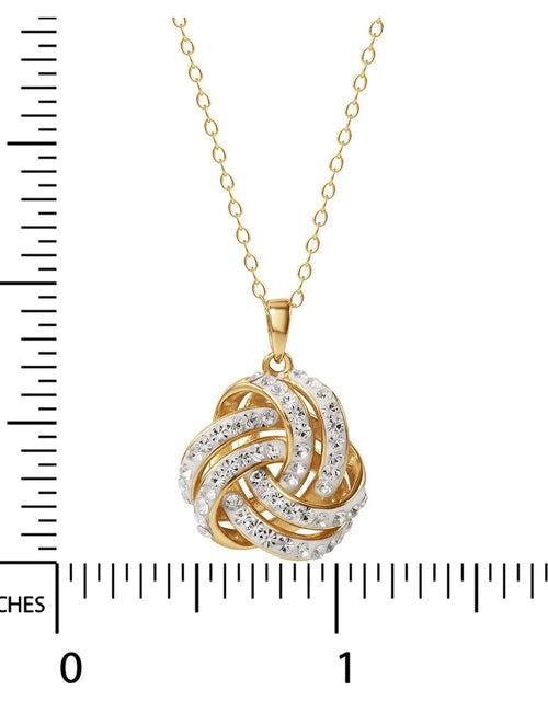 Load image into Gallery viewer, Fine Women'S Love Knot 18K Gold Crystal Pendant and Earring Set
