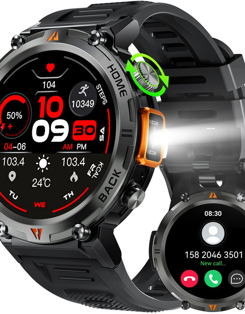 Load image into Gallery viewer, Smart Watch Bluetooth 1.45 Inch Black Rugged Case with Black Polyurethane Sport Band
