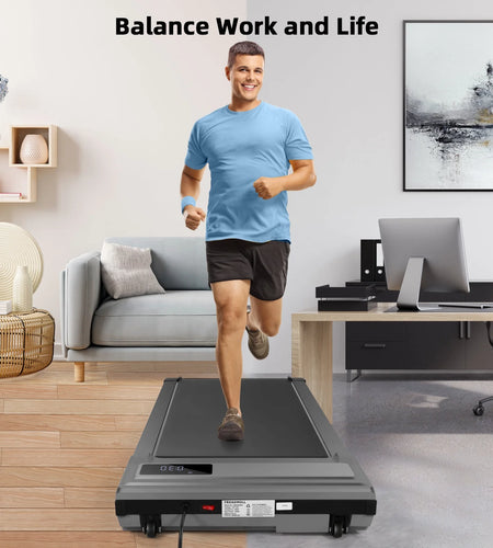 Walking Pad, 2 in 1 under Desk Treadmill with Remote Control、Led Display, 300 Lbs Portable Treadmill for Home/Office (Black)