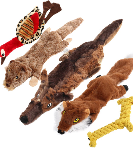5 Dog Squeaky Toys for Small Dog, No Stuffing