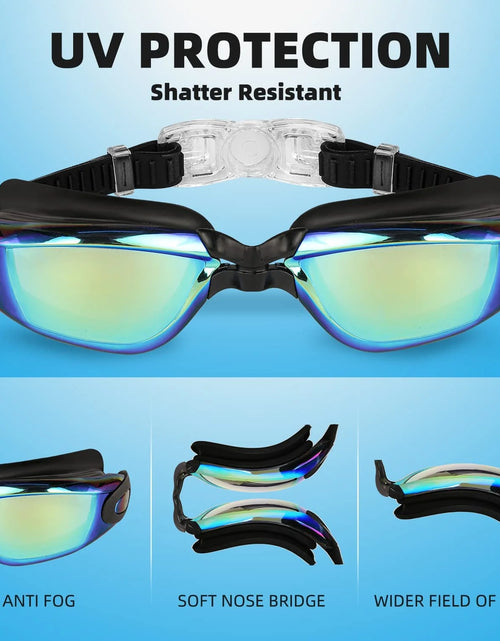 Load image into Gallery viewer, Swim Goggles, 2 Pack Anti-Fog No Leaking Anti-Uv Silicone Swimming Goggles for Teen Youth Adult Women Men
