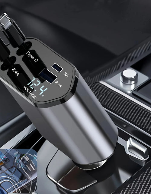 Load image into Gallery viewer, Retractable Car Charger 4 in 1 Fast Car Phone Charger 120W with USB Type C Cable
