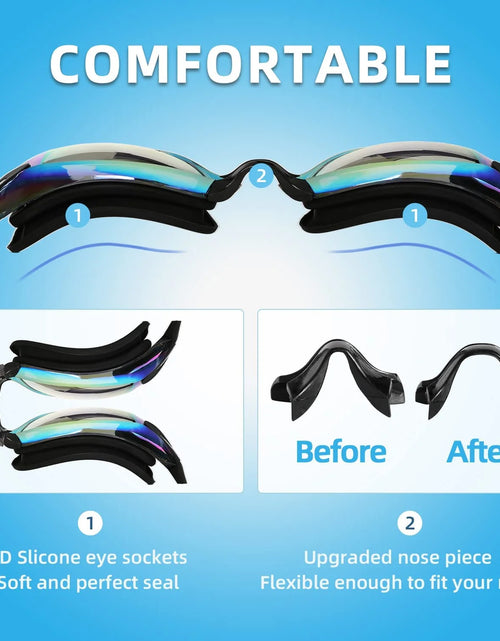 Load image into Gallery viewer, Swim Goggles, 2 Pack Anti-Fog No Leaking Anti-Uv Silicone Swimming Goggles for Teen Youth Adult Women Men
