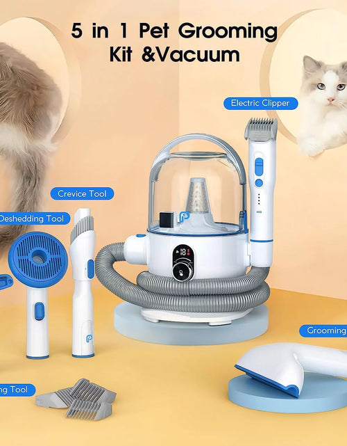 Load image into Gallery viewer, Pet Grooming Vacuum Kit, 5 In-1 Pet Grooming Vacuum Suction 99% Pet Hair for Dogs Cats, 3L Large Capacity Dust Cup, Quiet Pet Vacuum Groomer for Shedding Pet Hair, Home Cleaning
