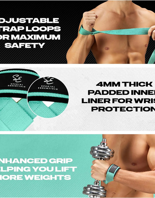 Load image into Gallery viewer, Weightlifting Wrist Straps – 2-Pack Adjustable Padded Neoprene Lifting Straps for Gym, for Men &amp; Women
