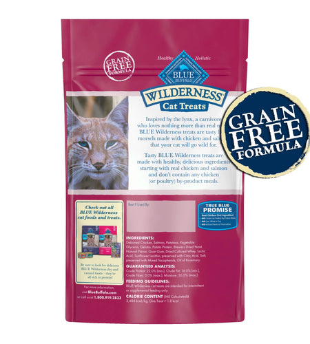Wilderness Chicken & Salmon Flavor Dry Soft Treats for Cats, Grain-Free, 2 Oz. Bag