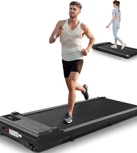 Walking Pad, 2 in 1 under Desk Treadmill with Remote Control、Led Display, 300 Lbs Portable Treadmill for Home/Office (Black)