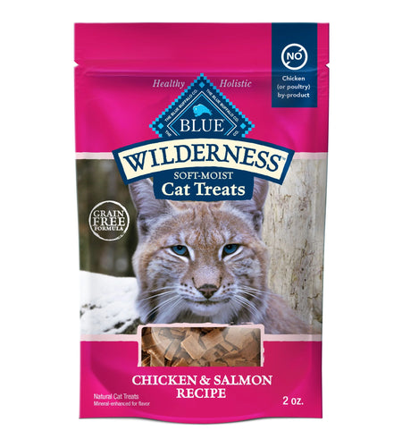 Wilderness Chicken & Salmon Flavor Dry Soft Treats for Cats, Grain-Free, 2 Oz. Bag