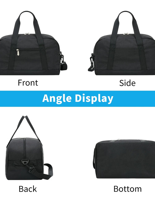 Load image into Gallery viewer, " 14"" Black Mini Duffel Bag for Travel and Gym, Polyester, Durable"
